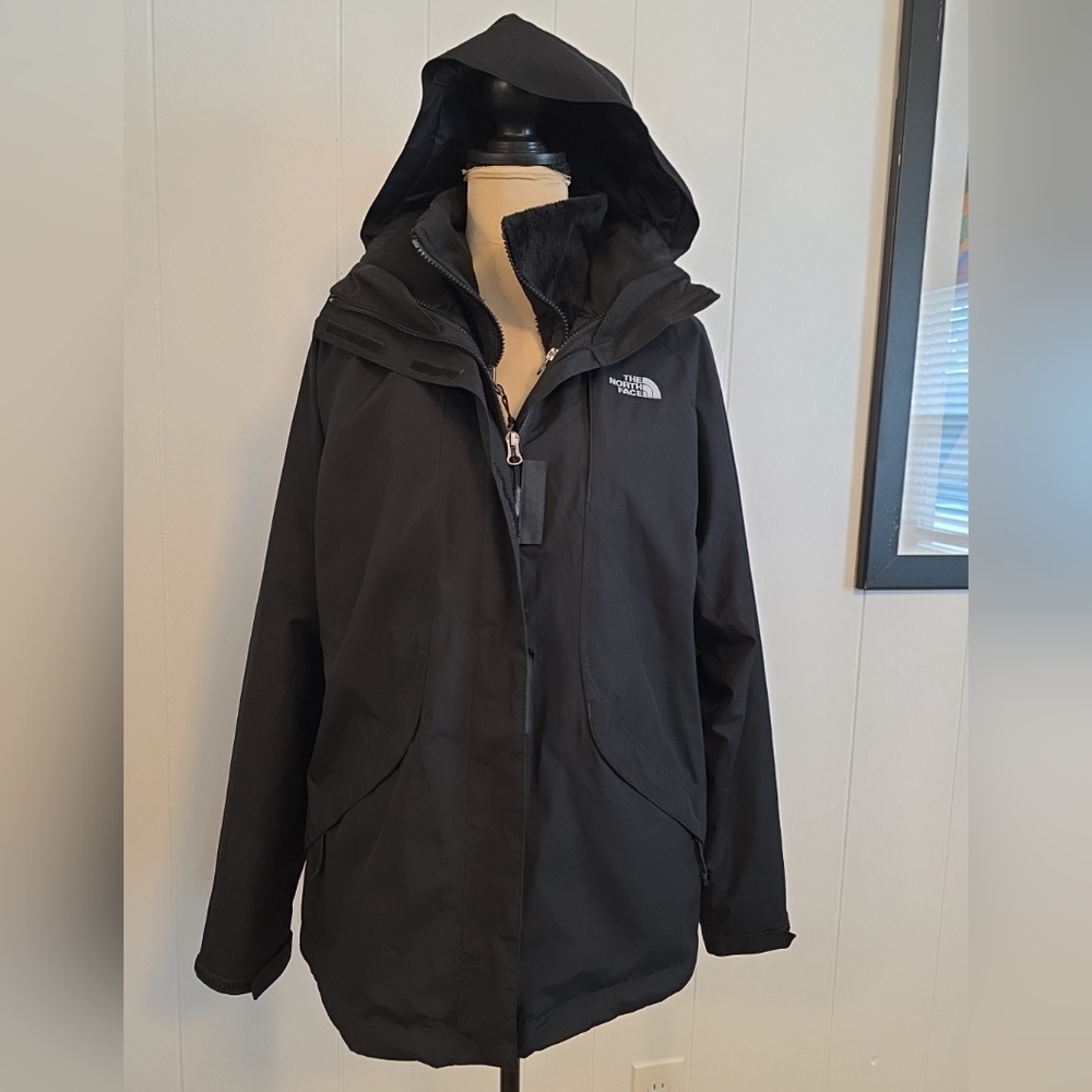 The North Face Black ThermoBall Eco Snow Triclimate Hooded Jacket Women Size L